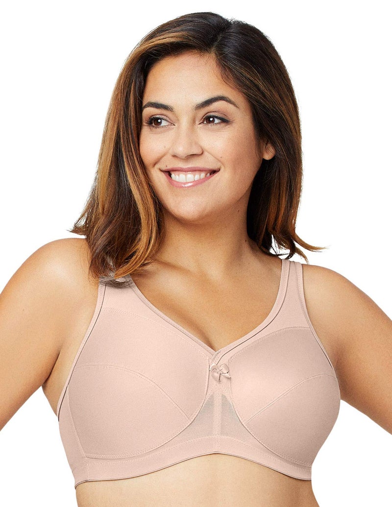 Glamorise Full Figure Plus Size MagicLift Active Support Bra Wirefree #1005 CafÃ© - Image 2
